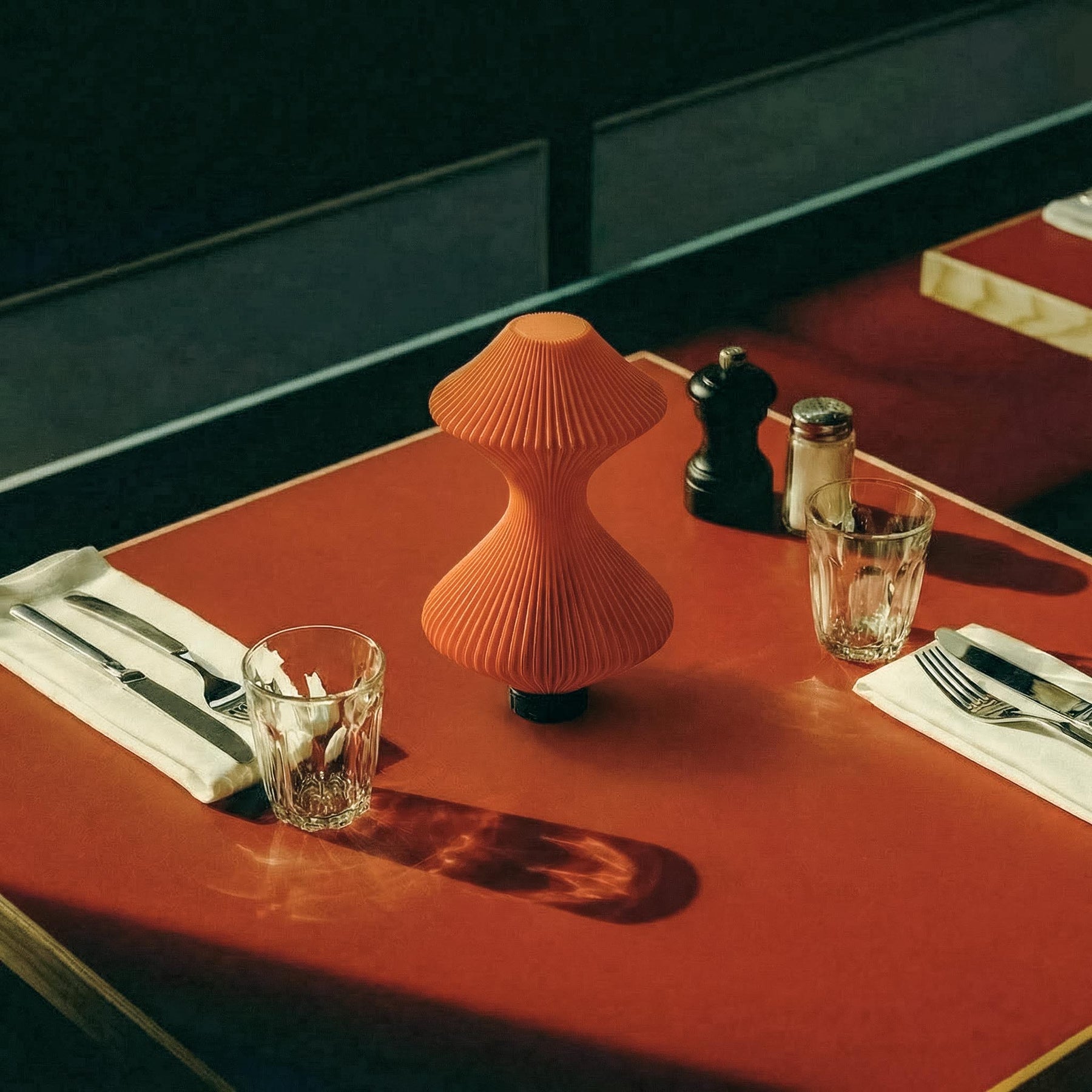 Volara Max Red Glass Button Control | Rechargeable Table Lamp
