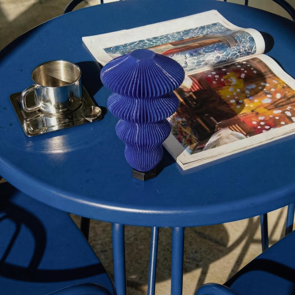 Ruvaa Max Glass Blue Button Control | Rechargeable Table Lamp