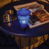 Ruvaa Max Glass Blue Button Control | Rechargeable Table Lamp