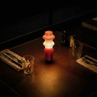 Ruvaa Red Glass Button Control | Rechargeable Table Lamp