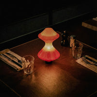 Volara Max Red Glass Button Control | Rechargeable Table Lamp