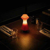Volara Red Glass Button Control | Rechargeable Table Lamp