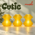 Muvèlo Cutie set of three in Yellow Glass: Volara, Volara, Volara, all illuminated and shown together.